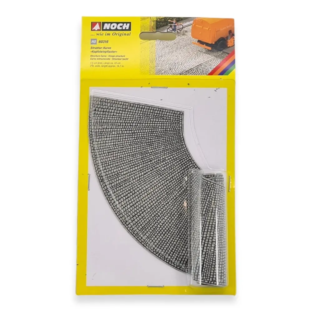 Route miniature en courbe à coller Noch 60316 - HO 1/87 - 2