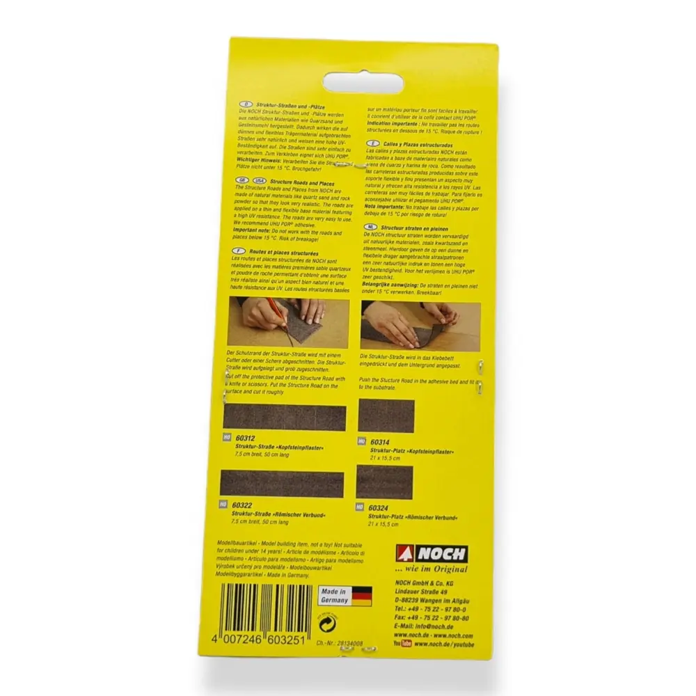 Feuille de pavés Place de ville Noch 60325 - HO 1/87 - 210x155 mm - 3