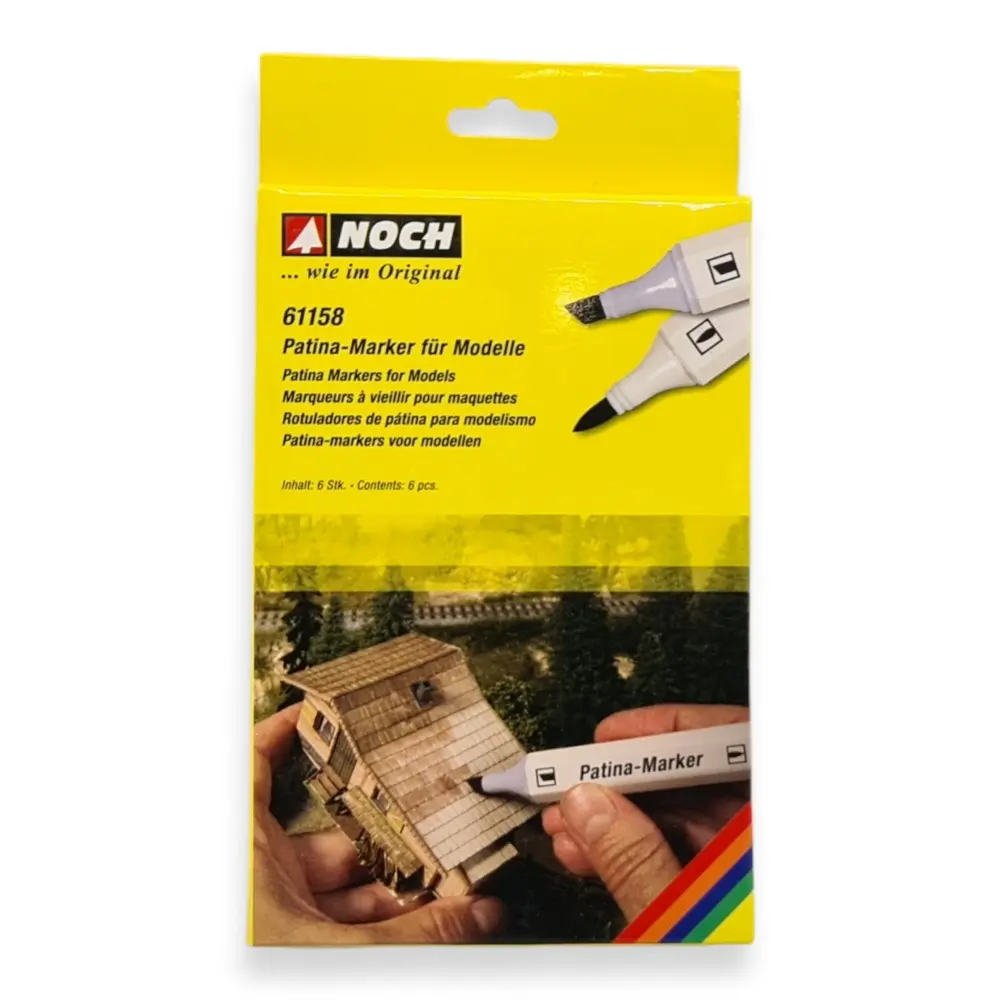 Six marqueurs pour patiner les maquettes - NOCH 61158  - 2