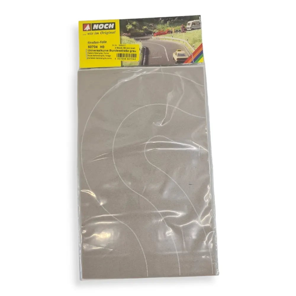 2 Routes Nationales - Virage - Gris - NOCH 60704 - Échelle HO - Largeur 80 mm  - 2