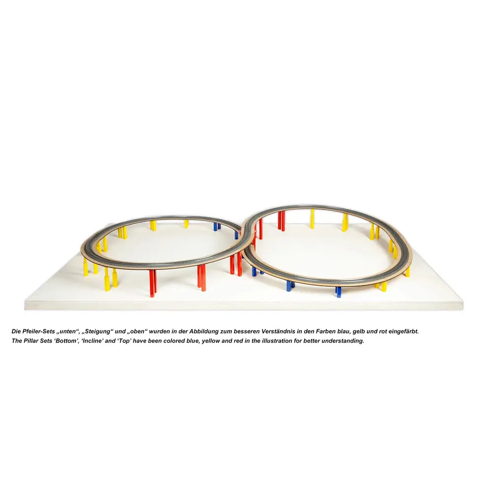 14 piliers easy track, inclinés 63.25/150.25mm - Noch 53941 - HO 1/87 - 2
