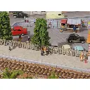 9 Bancs de Quai Béton/Bois - Régions et Compagnies GAR002 - HO 1/87  - 3