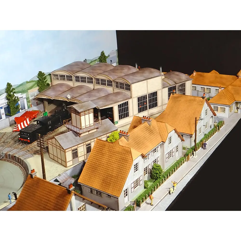 Rotonde type G 2 stalles d'extrémité - Régions et Compagnies DEP001 - HO 1/87 - 2