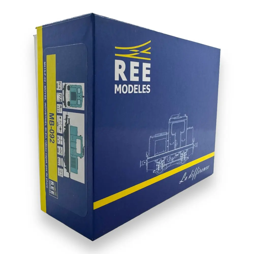 Locotracteur MOYSE 32 TDE | bleu industriel & Bande blanche -DC- REE MODELES MB092 SNCF - 4