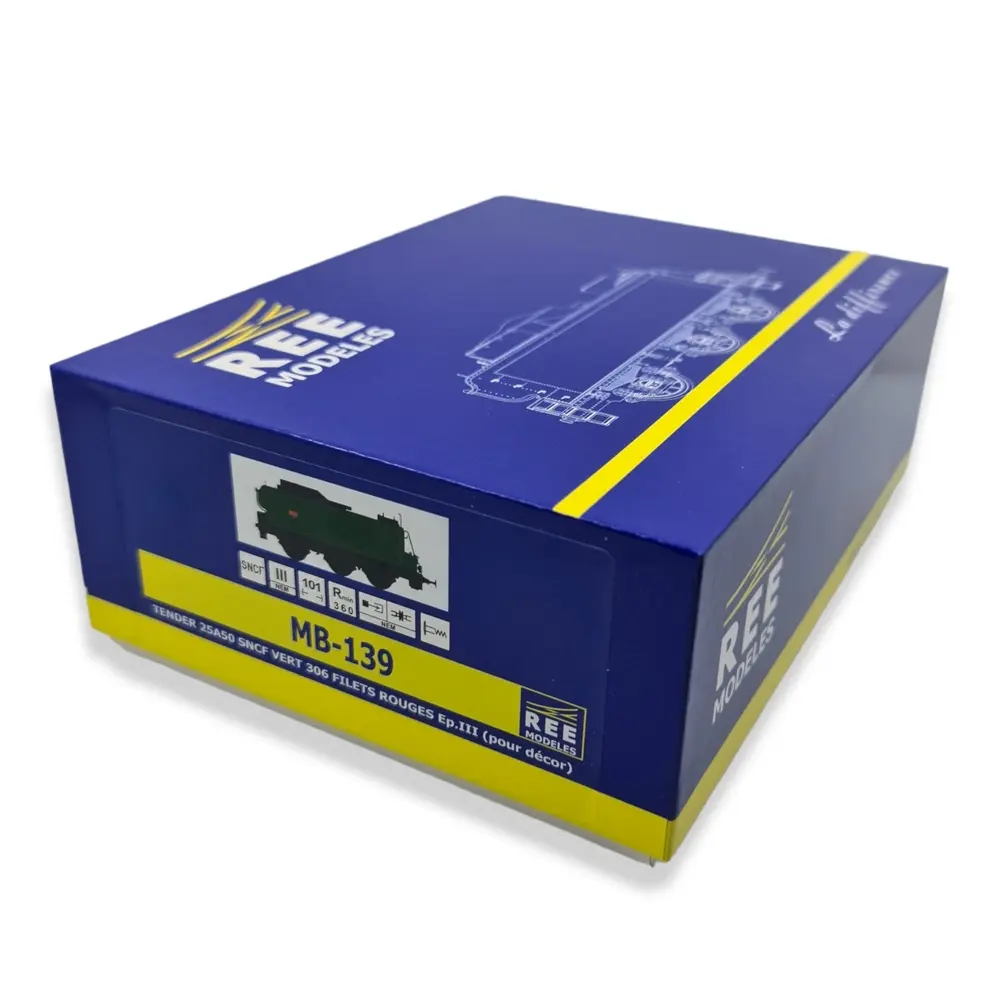 Tender 25 m3 25 A 50 - Vert - Pour Décor - REE MODELES MB139 - SNCF - EP. III - HO 1/87 - Analogique  - 5