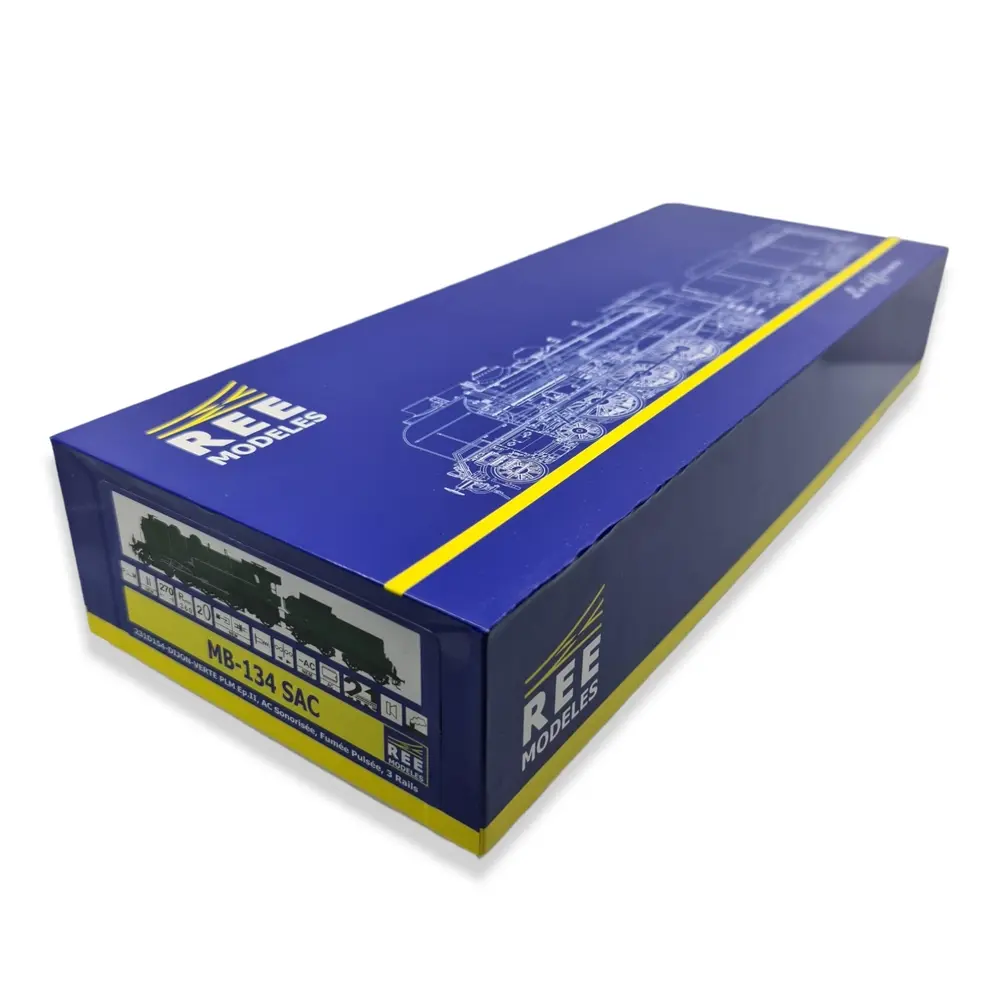 Locomotive à vapeur 231 D 154 - Verte - Ree modeles MB134SAC  - PLM - HO 1/87 - 5