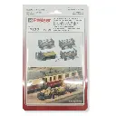 Maquette Chariot électrique, 3 remorques, gris, PREISER 17122 - HO 1/87 - EP III - 2