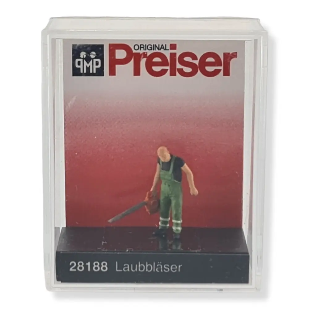 Un souffleur de feuilles avec son souffleur PREISER 28188 - HO 1/87 - 2