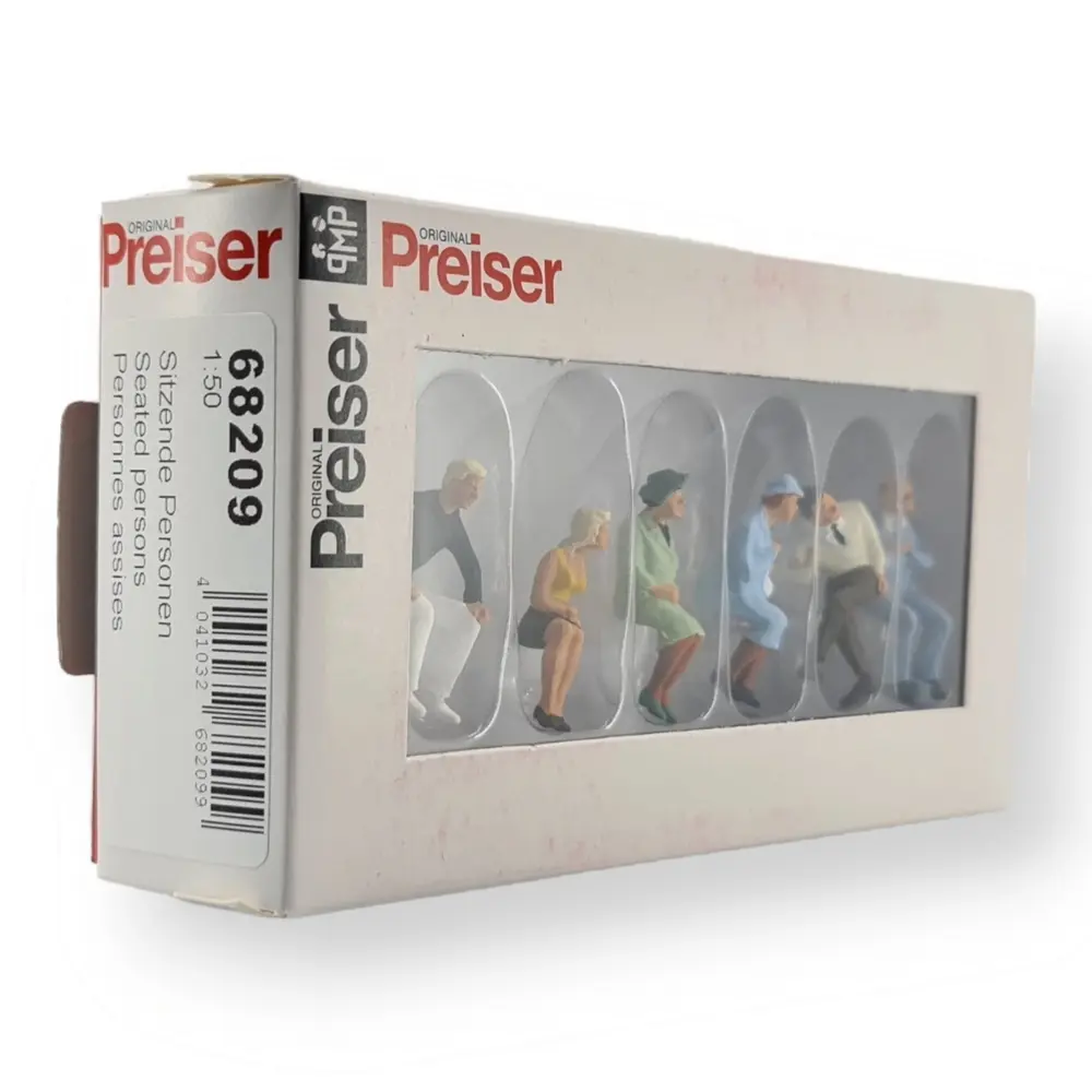 6 figurines assises Preiser 68209 - 1:50 & O 1:43 - Peintes - 2