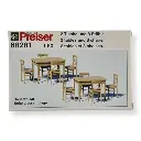 Lot de 2 tables et 8 chaises en bois PREISER 68281 - Échelle 1/50ème - 3