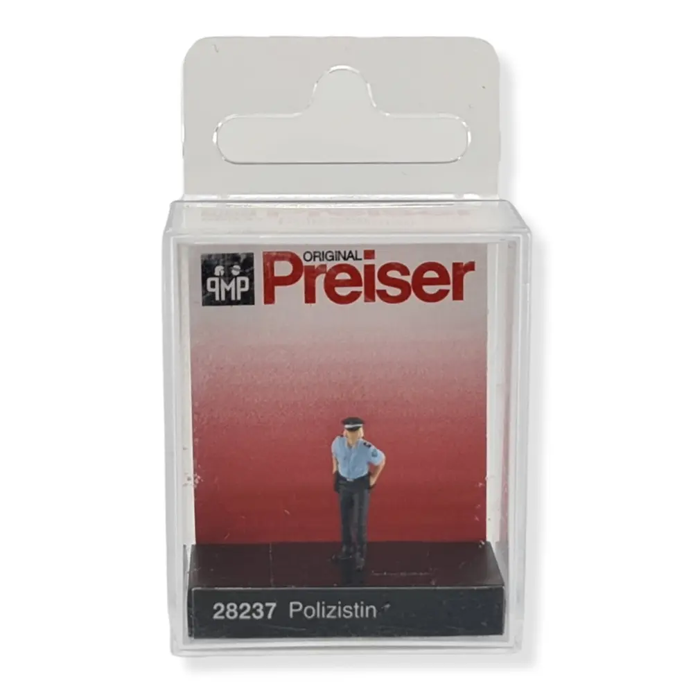 Policière en uniforme bleu et képi PREISER 28237 - HO 1/87 - 2