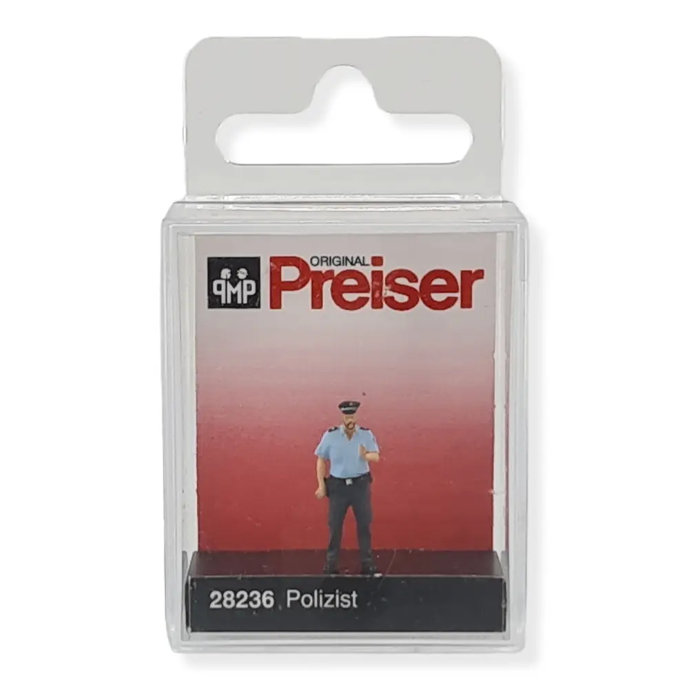 Policier en uniforme bleu et képi PREISER 28236 - HO 1:87 - 2