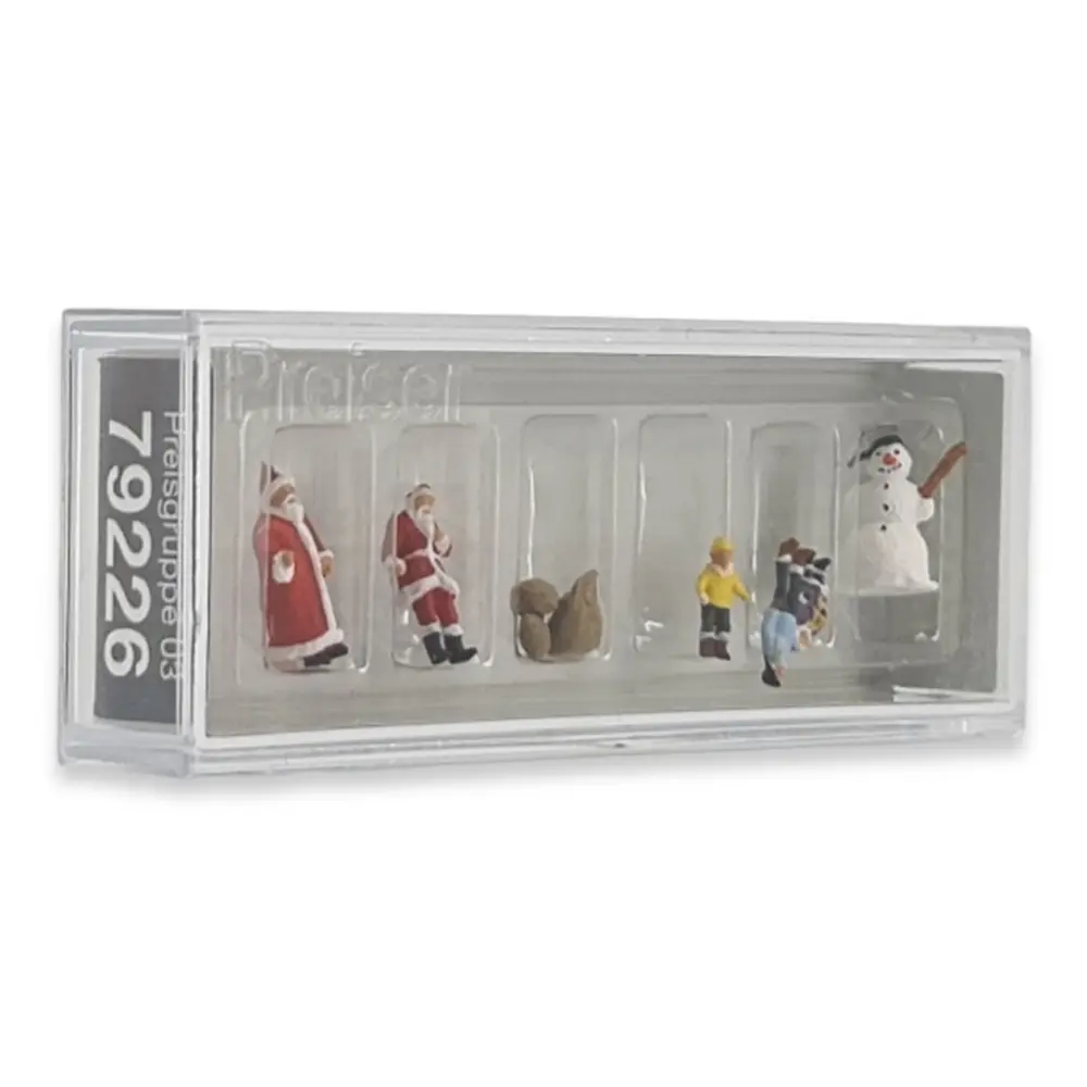 Lot de personnages miniatures représentant des enfants rencontrant le père Noël - Preiser 79226 - N 1/160 - 2