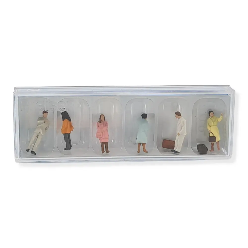 lot de 6 personnages qui attendent debout PREISER 14121 HO 1/87 - 2