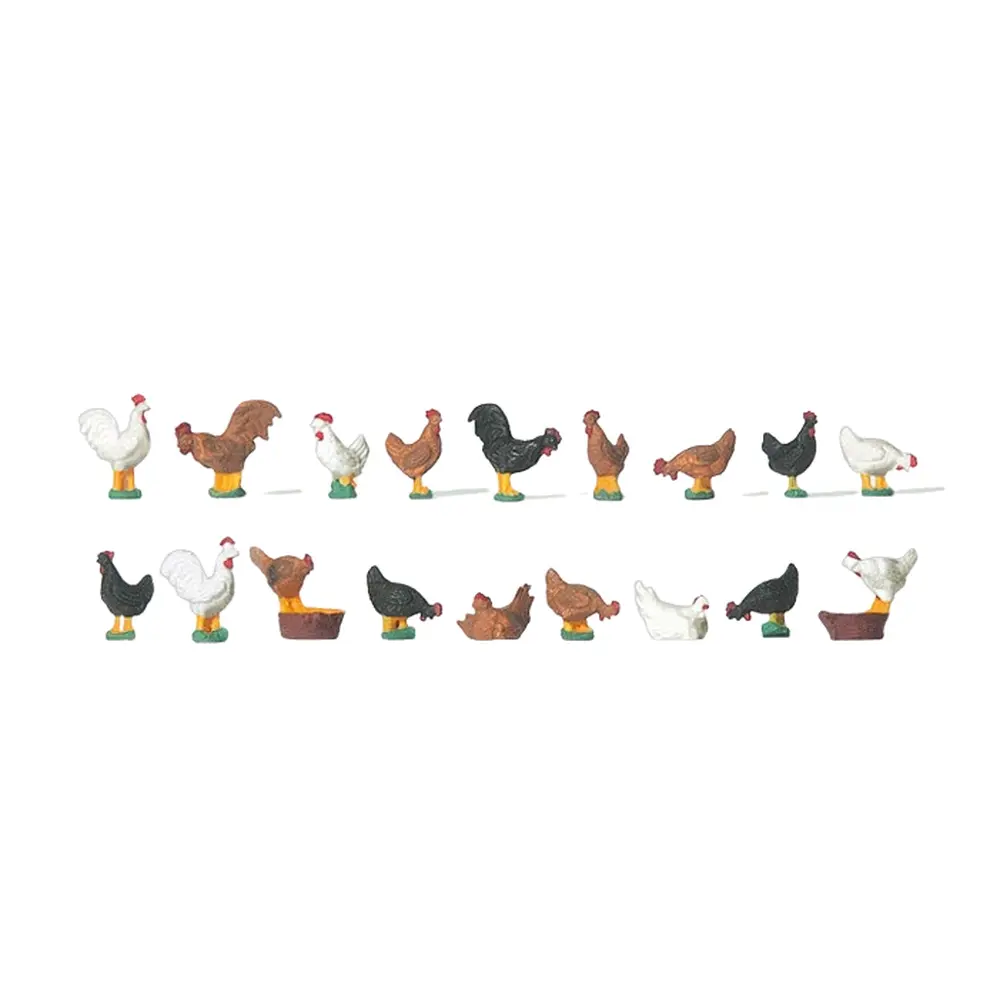 Pack de Poules et Coqs - Preiser 14168 - HO 1/87  - 2
