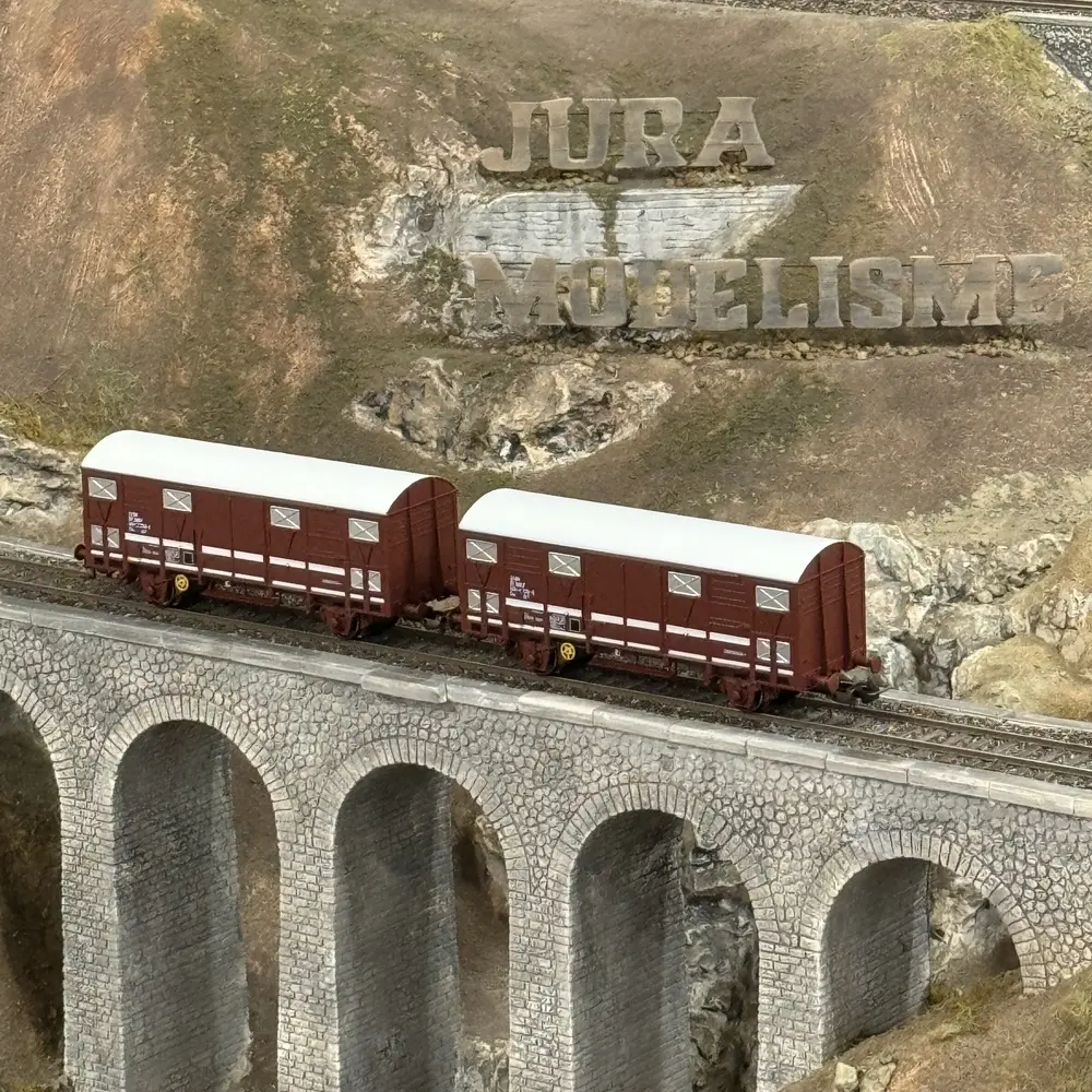 Set de 2 wagons couverts primeurs Ghs 69.9 - Piko 97311 - HO 1/87 - SNCF - Ep IV-V - 2R - 5