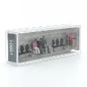 Trois rangées de sièges avec des voyageurs assis - PREISER 10661 - HO 1/87 - 2