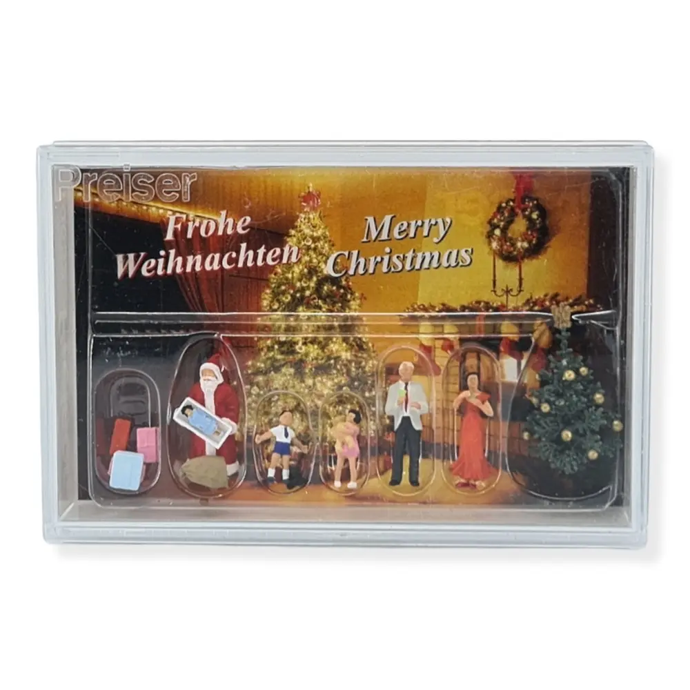 Lot de personnage de Noël avec accessoires PREISER 10652 HO 1/87 - 2