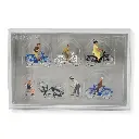 Lot de 6 personnage à Vélo PREISER 10716 HO 1/87 - 2
