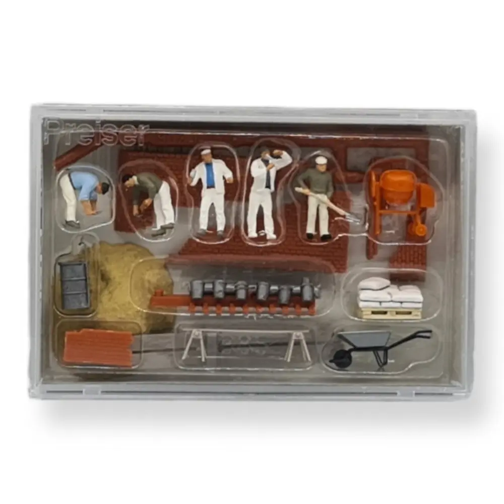 Maçons et leurs accessoires - Preiser 10542 - HO 1/87e - 3
