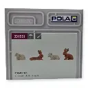 Pack de 4 Lapins - Figurine - POLA G 331551 - Blanc / marron - Échelle universelle - 3