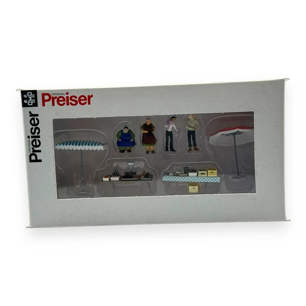 Pack Étalage de marché - Figurine - PREISER 10052 - Échelle HO 1/87 - 3