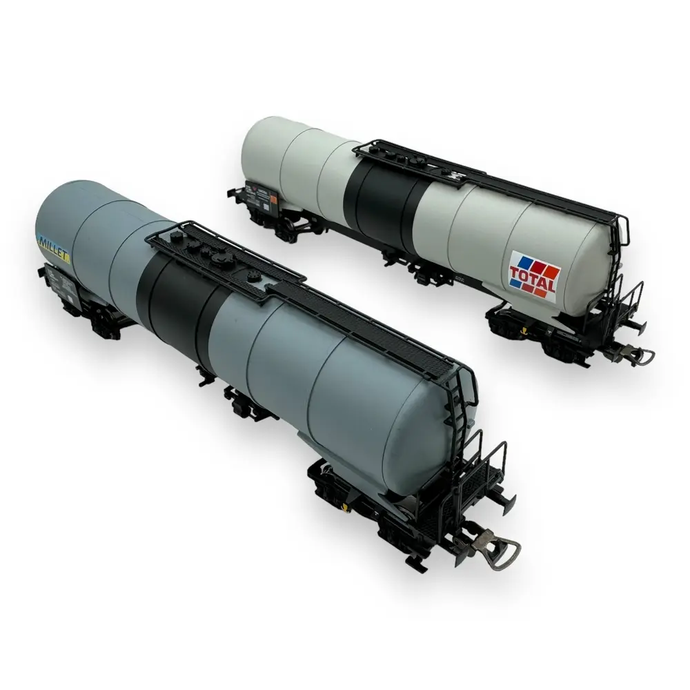 2 Wagons Citernes "MILLET" et "TOTAL" - PIKO 97306 - HO 1/87 - SNCF - EP V - DC - 2