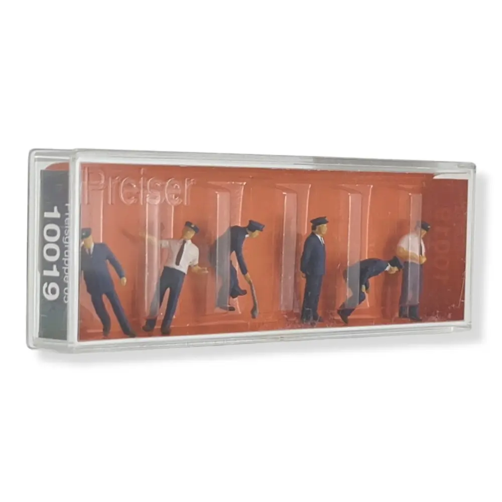 Lot de 6 cheminots japonais dont un assis PREISER 10019 - HO 1/87 - 2