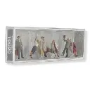 Lot de 6 passagers / voyageurs avec bagages PREISER 10020 - HO 1/87 - 2