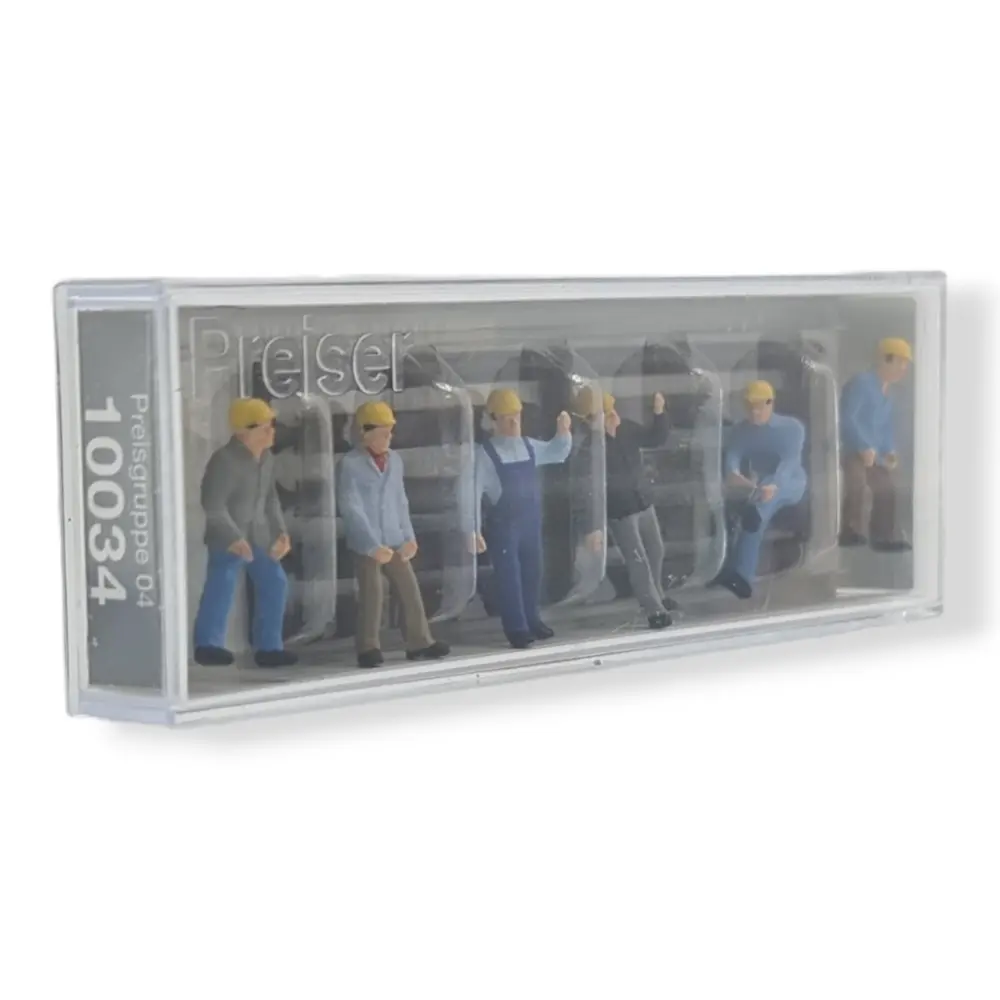 Pack de 6 Poseurs de traverses - Figurine - PREISER 10034 - Échelle HO : 1/87ème - 2