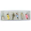 Lot de 6 figurines passants - Preiser 14045 - HO 1/87 - 2