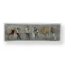 Lot 6 figurines Train spotters Preiser 10545 - HO 1:87 - 3