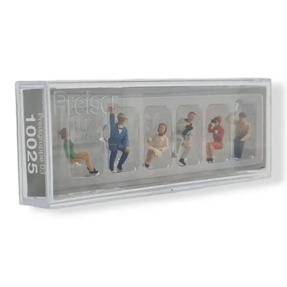 Pack de 6 Spectateurs assis - Figurine - PREISER 10025 - Échelle HO : 1/87ème - 2