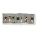 Lot de 7 touristes avec appareil photo PREISER 10468 - HO : 1/87 - 3
