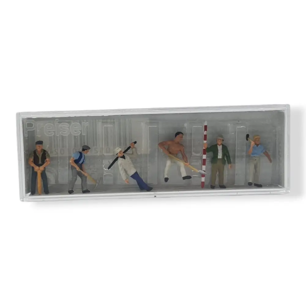 Pack de 6 Ouvriers - Figurine - PREISER 10030 - Échelle HO : 1/87ème - 3