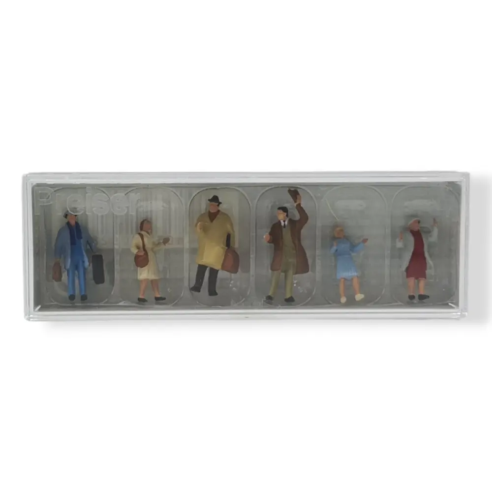 Pack de 6 Voyageurs - Scène de bienvenue - Figurine - PREISER 10028 - Échelle HO : 1/87ème - 3