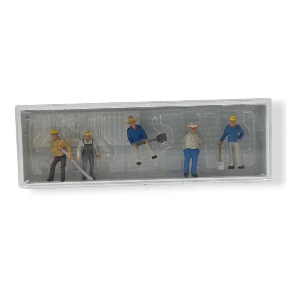 Pack de 5 Poseurs de voies - Figurine - PREISER 10031 - Échelle HO : 1/87ème - 3