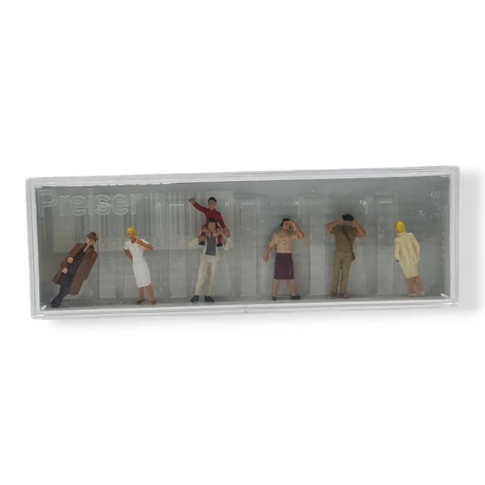 Pack de 7 Spectateurs debout - Figurine - PREISER 10026 - Échelle HO : 1/87ème - 3