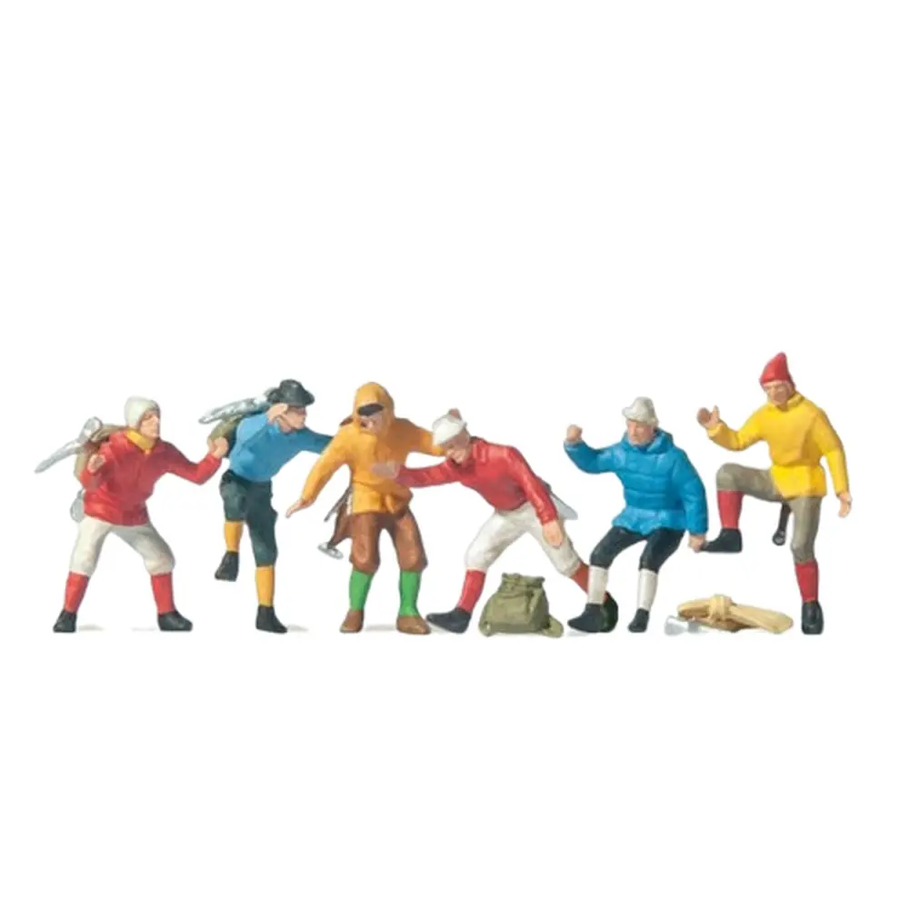Lot de 6 Alpinistes + Accessoires - Preiser 10190 - HO : 1/87  - 2