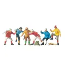 Lot de 6 Alpinistes + Accessoires - Preiser 10190 - HO : 1/87  - 2