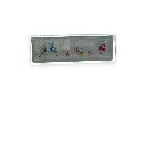 Pack de 3 Mères assises, 4 enfants assis et 2 bancs - Figurine - PREISER 10051 - Échelle HO : 1/87ème - 3