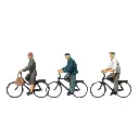 Lot de 3 Cyclistes - Preiser 10333 - HO : 1/87  - 2