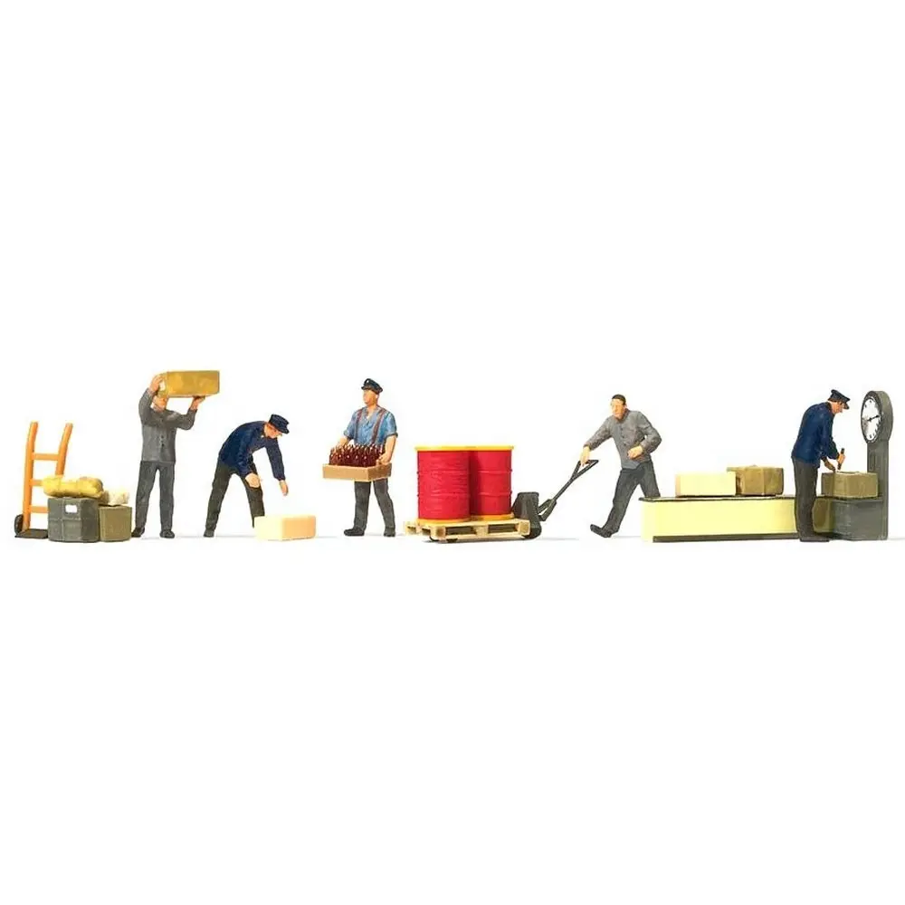 Pack de 5 Figurines - A La Gare de Marchandises - Preiser 10581 - HO : 1/87 - 2