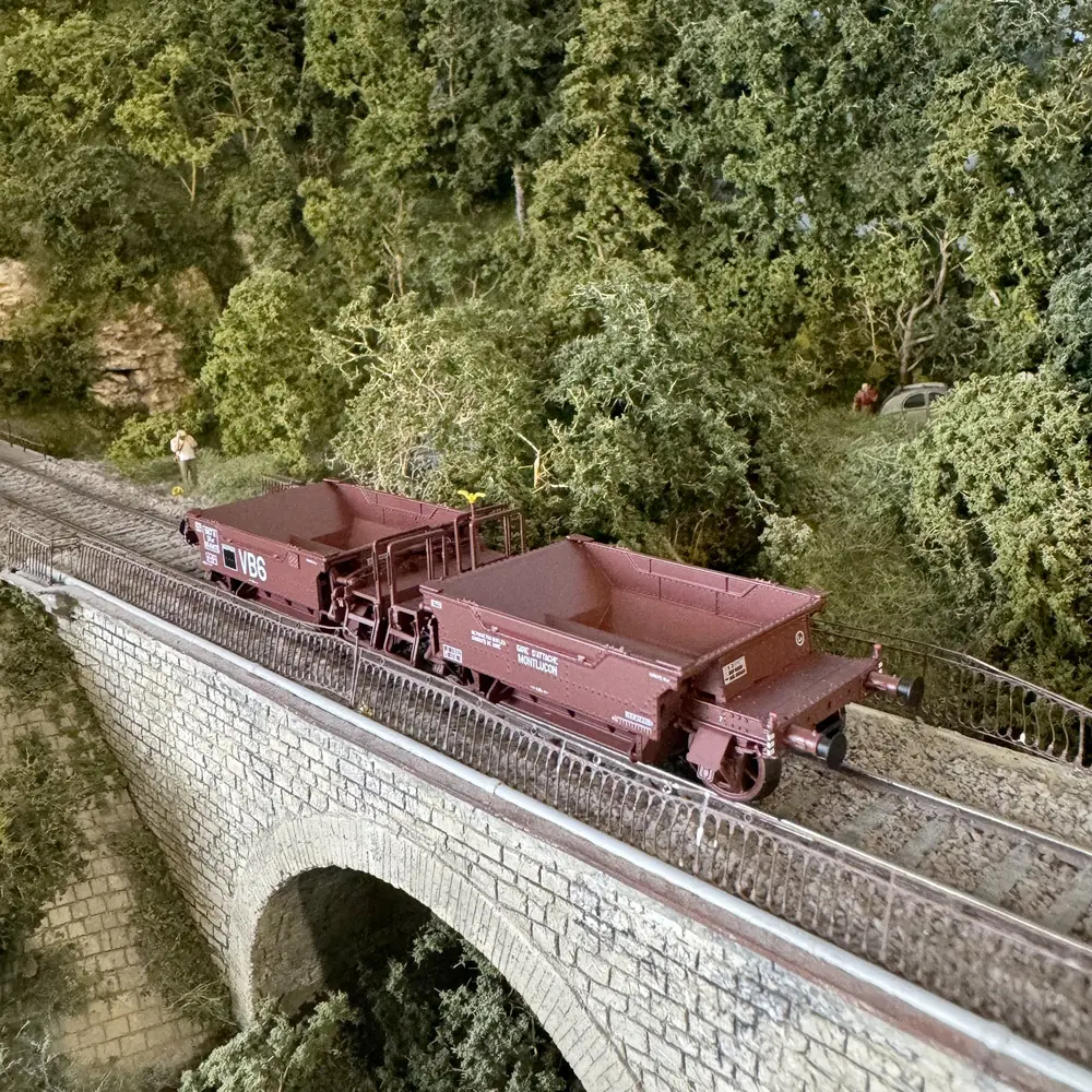 Couplage de Wagons à Ballast SVwf 964140 - R37 43107 - HO 1/87 - SNCF - EP III - 5