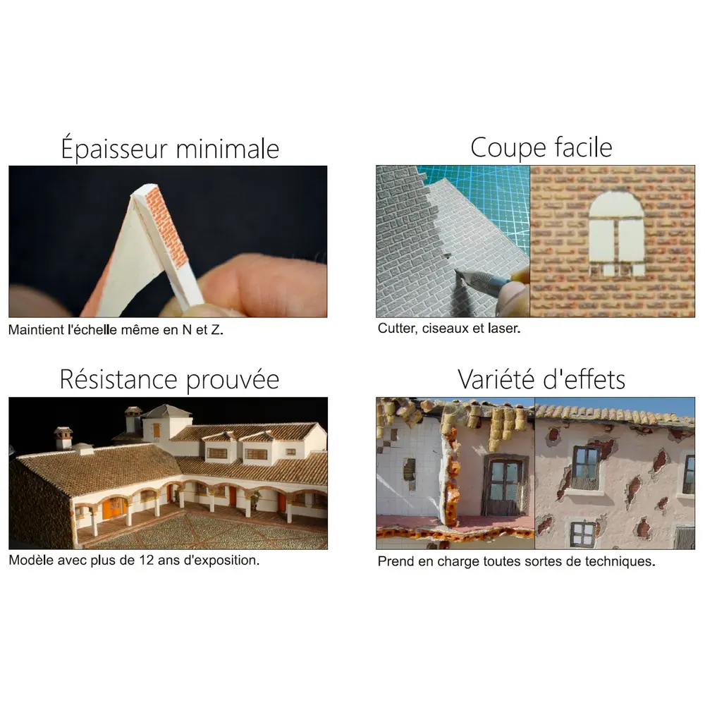 Plaque de décors Redutex 160TT113 - N 1/160 - Tuile en tube - 4