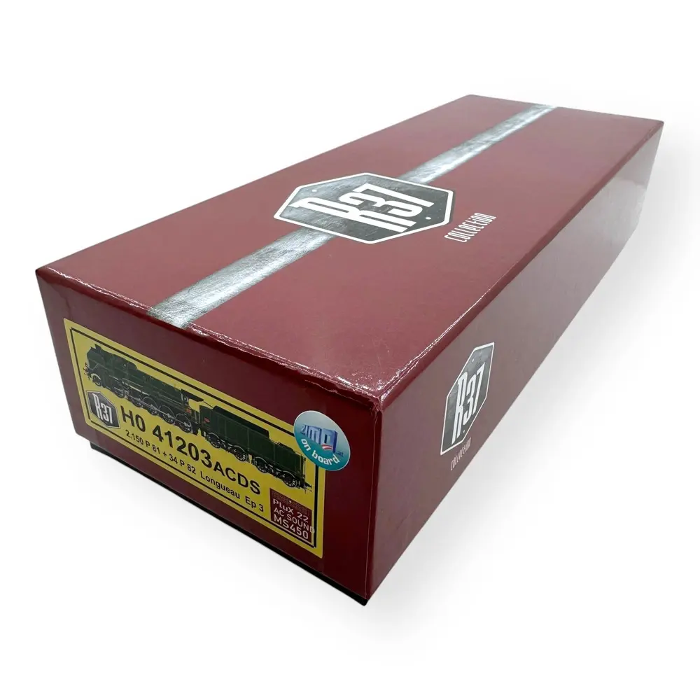 Locomotive à vapeur 2-150 P 81 tender 34 P 82 ACC SON et fumée - R37 HO41203DSFAC - SNCF - EP III  - 4