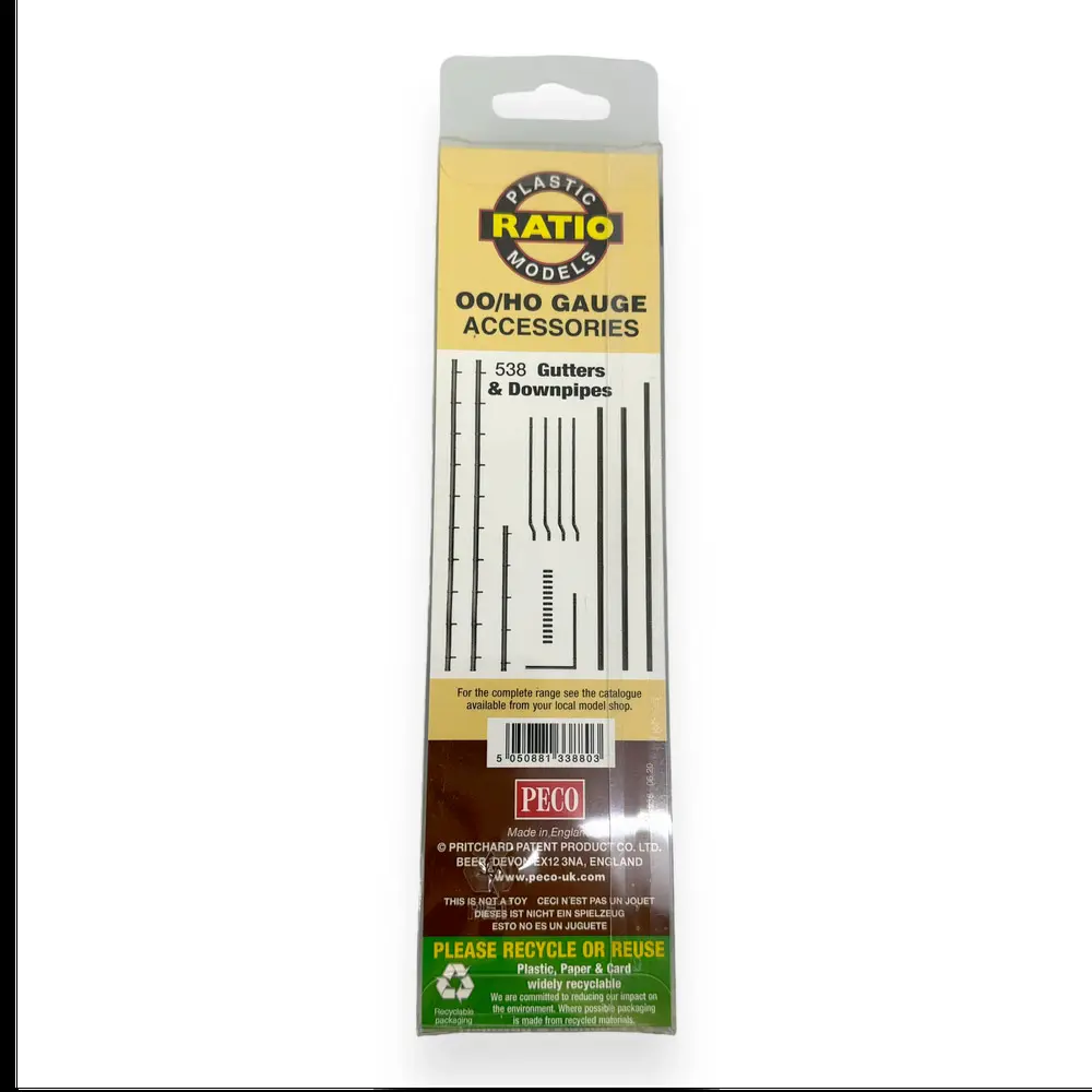 Gouttières & Tuyaux de Descente d'eau - RATIO 538 - Échelle OO 1/76 / HO 1/87 - Noir - 3