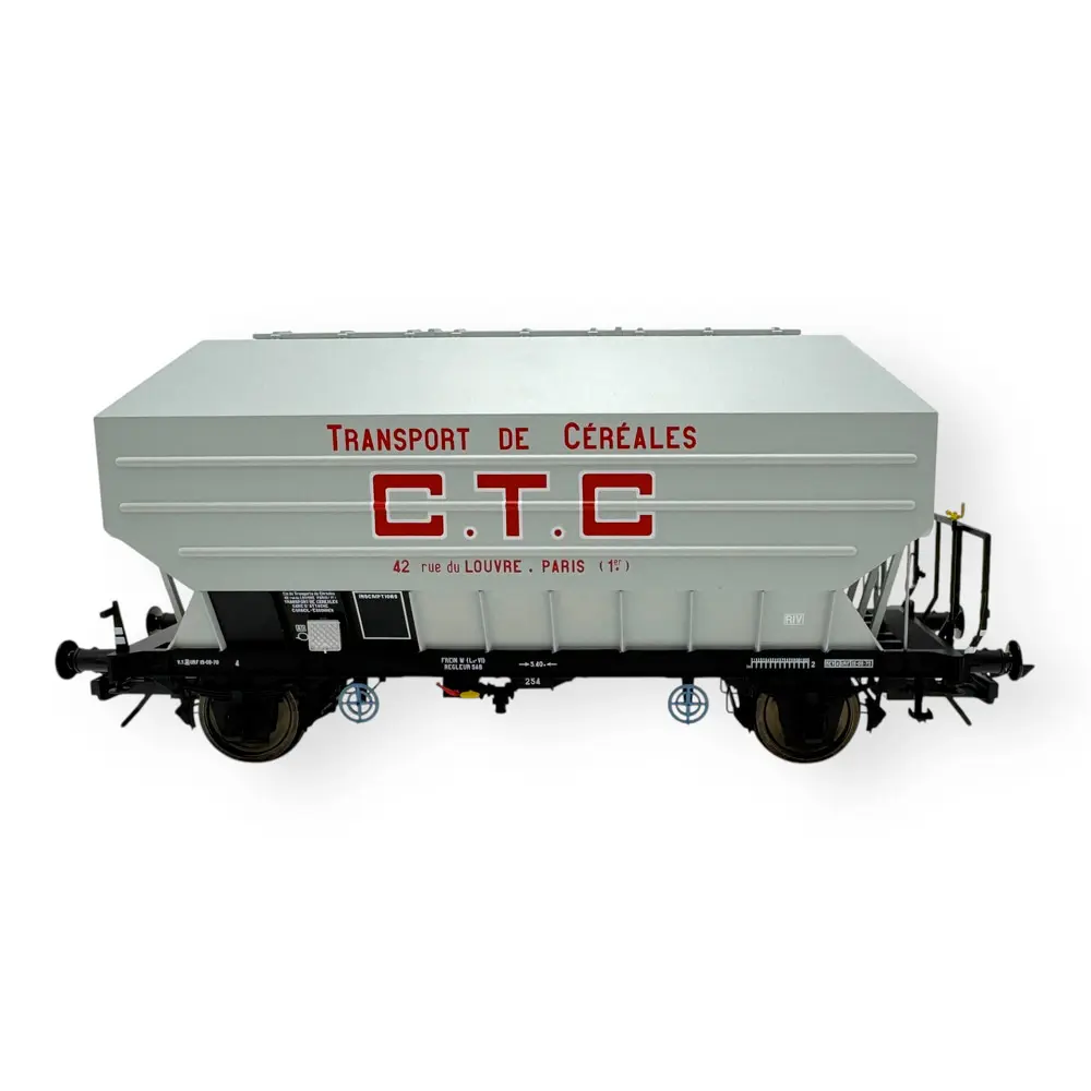 Wagon céréalier B. Richard CTC gris clair - Rail 43 433011/4 - O 1/43 - SNCF - Ep IV - 2R - 3