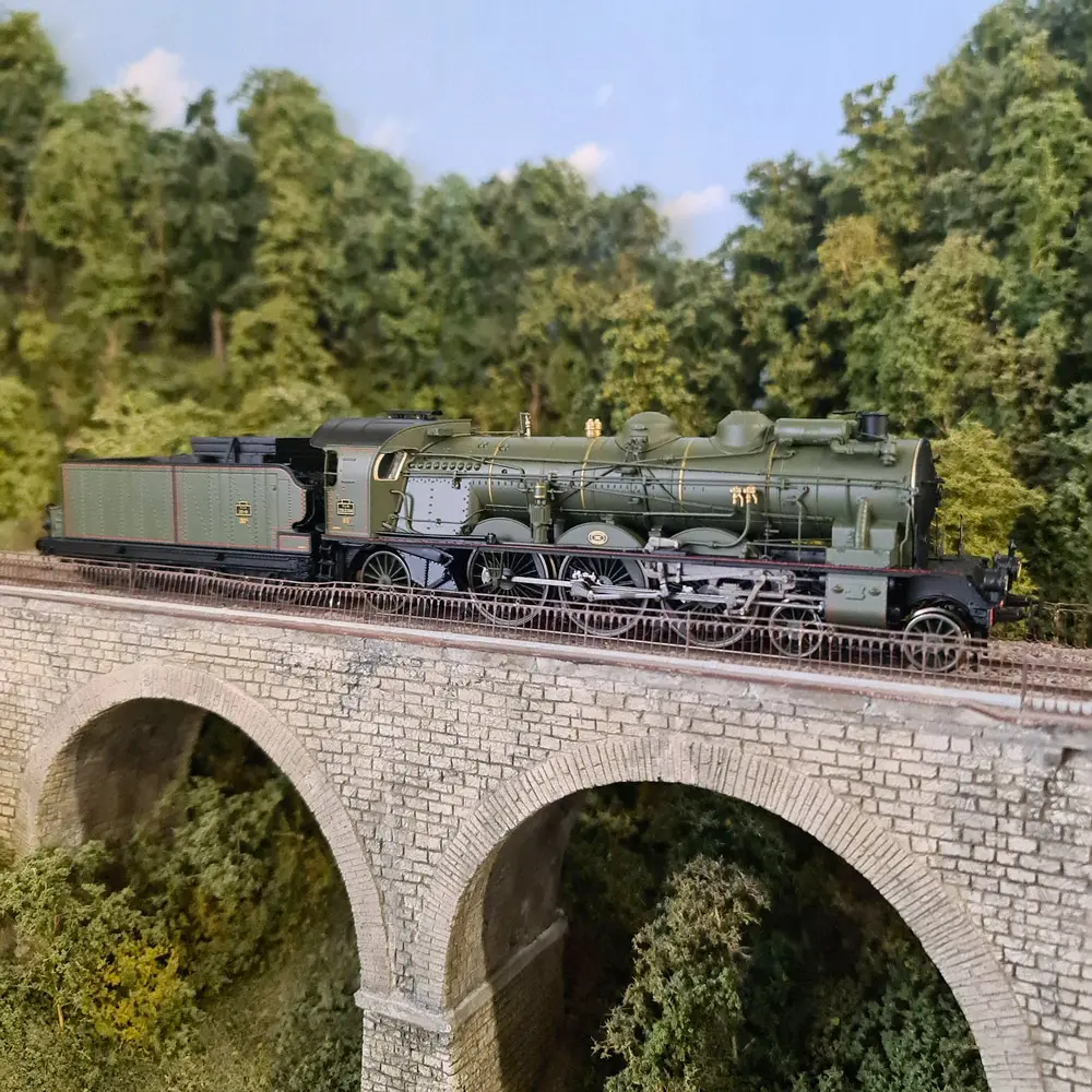 Locomotive à vapeur 231 D 154 - Verte - Ree modeles MB134SAC  - PLM - HO 1/87 - 4