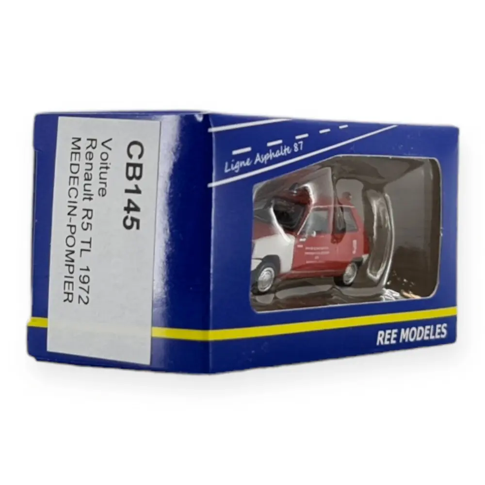  Voiture Renault R5 TL 1972 MEDECIN-POMPIER - REE MODELES CB 145 - HO 1/87 - 2